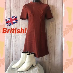 BRITISH!🇬🇧Topshop Women’s 1960s Style Checked Mini (Shift Style) Dress💚